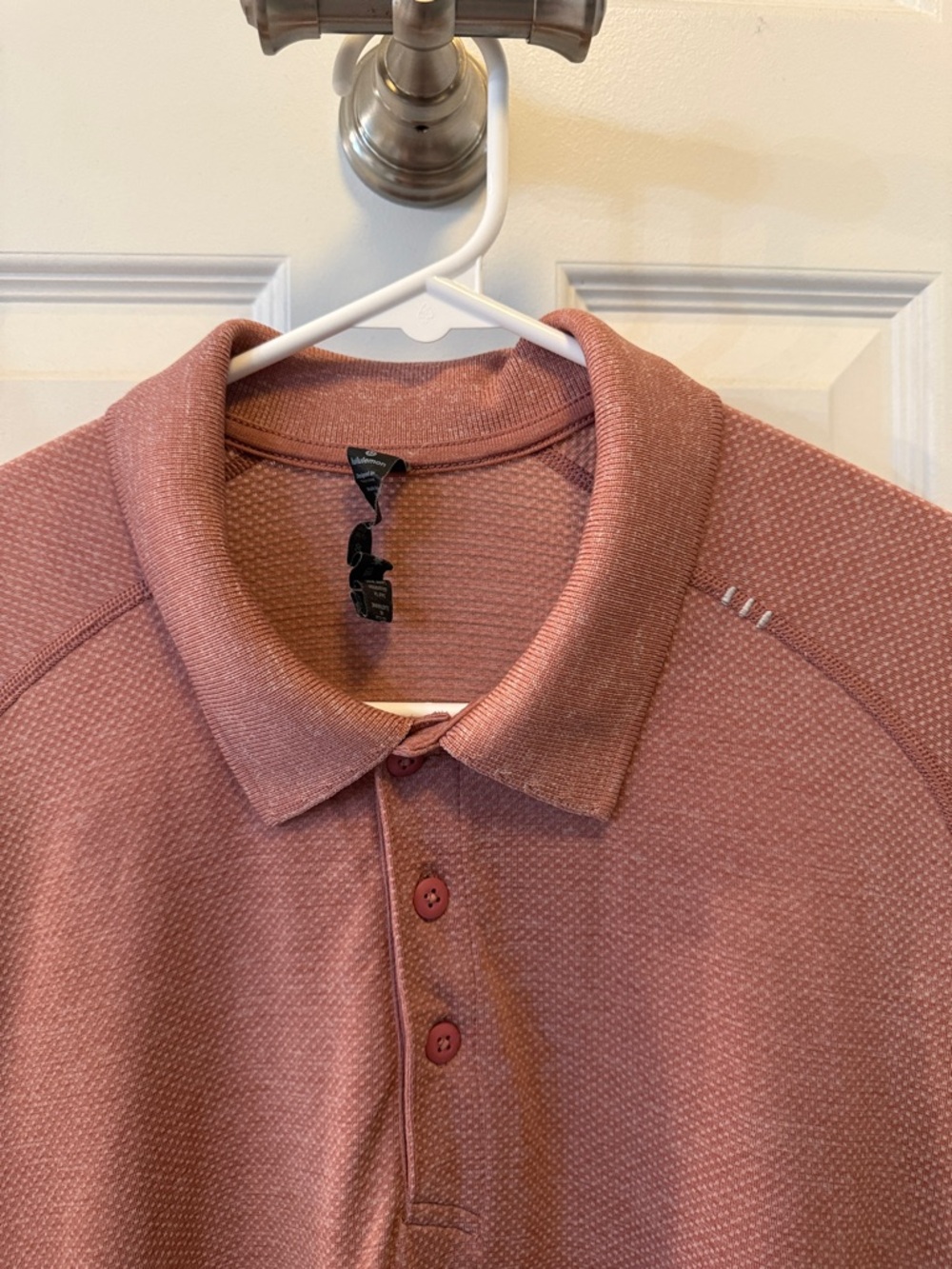 lululemon athletica Men's Short Sleeve Polo in Rusty Rose - Picture 10 of 10